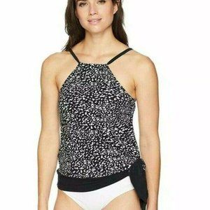 Coastal Blue tankini swimwear black white geometric XL NWOT